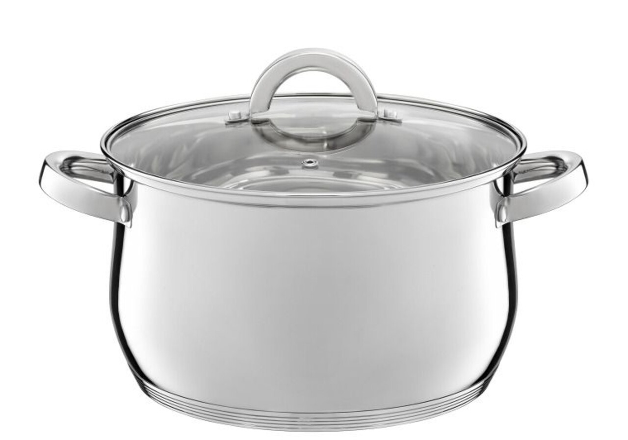 Oala cu capac Berry, Ambition, 24 cm, 6.1 L, inox/sticla temperata - imagine 4